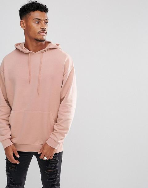 Sudadera Extragrande Con Capucha En Rosa De Asos