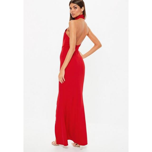 Red choker best sale maxi dress