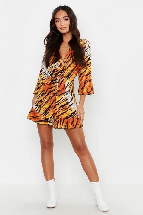 tiger print playsuit