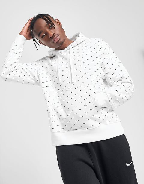 Nike All Over Print Swoosh Hoodie - White - Mens from Jd Sports on