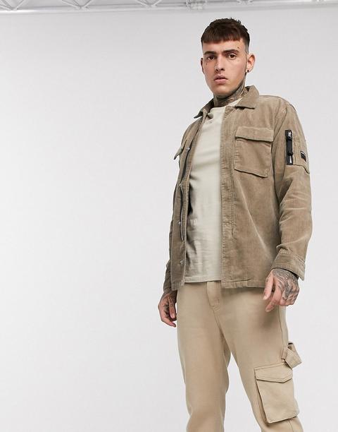 Sobrecamisa De Pana Caqui De Replay-verde