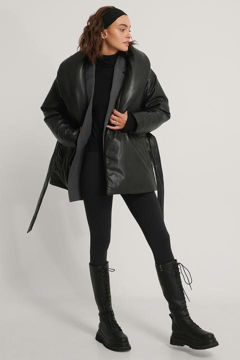 Na-kd Trend Big Collar Padded Jacket - Black