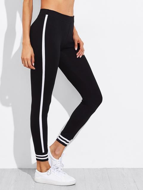 Active Stripe Paneled Leggings