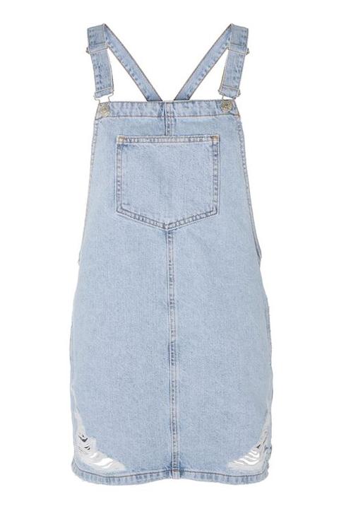 Tall Ripped Denim Pinafore Dress