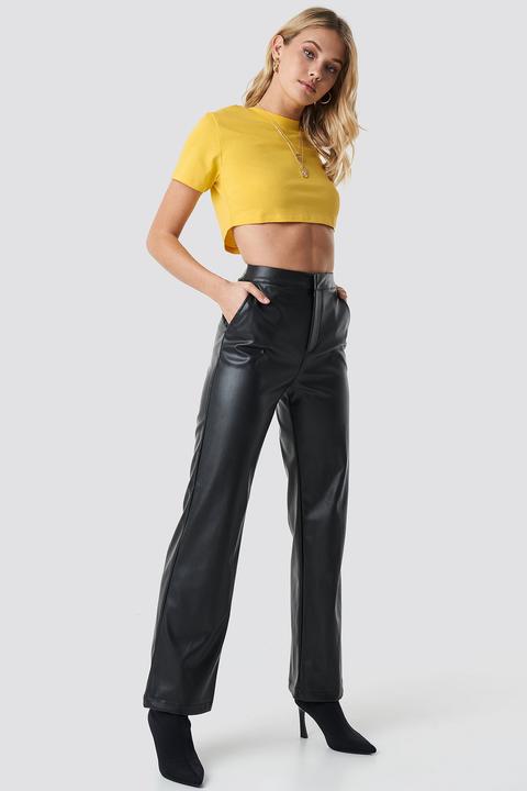 Faux Leather Wide Pants