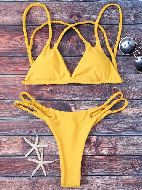 Braided Soft Pad Thong Bikini