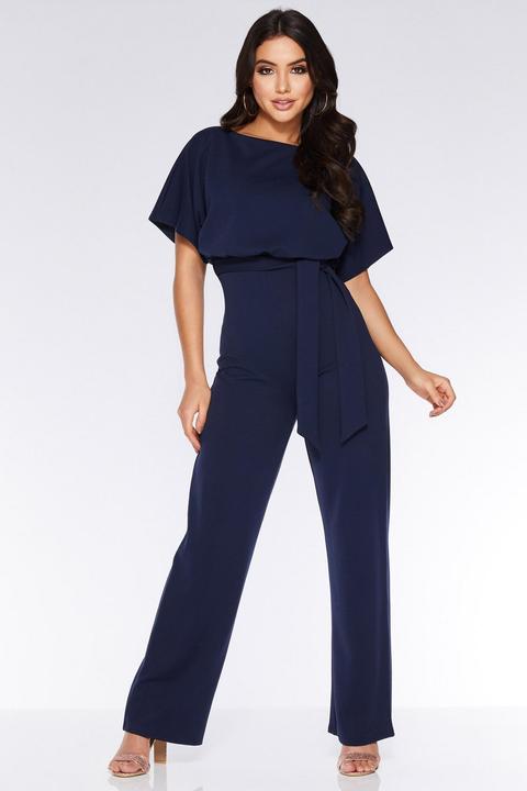 quiz navy batwing jumpsuit
