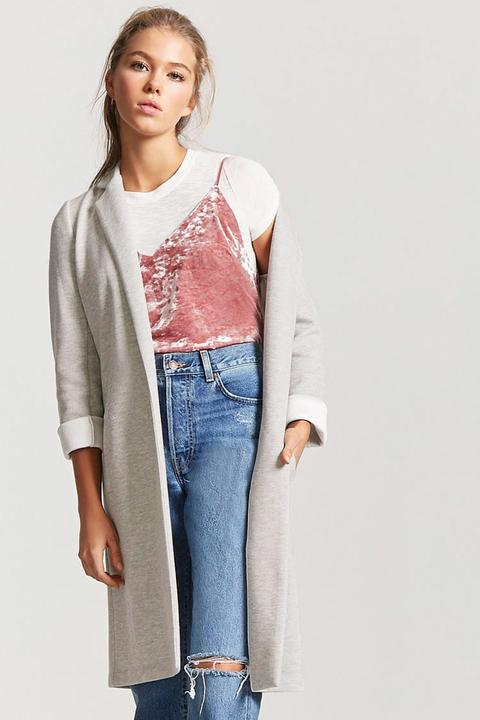 Heathered Knit Longline Jacket