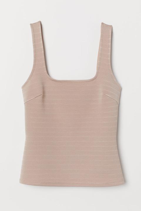 Figurbetontes Top - Beige - Damen