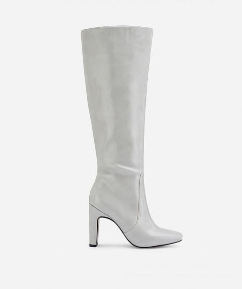 Bota Caña Ancha Napa Gris