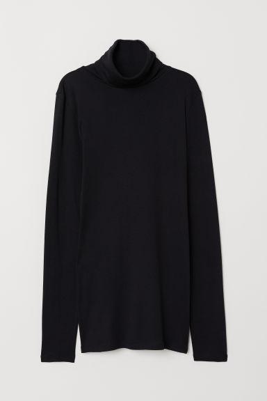 H & M - Maglia A Dolcevita - Nero