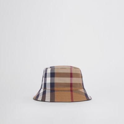 Sombrero De Pesca En Lona De Algodón A Cuadros (marrón Abedul) | Burberry® Oficial