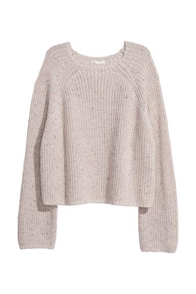 H & M - Pullover In Maglia A Coste - Beige