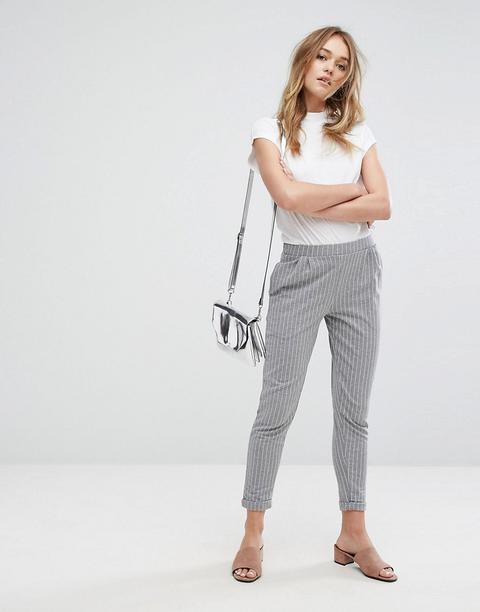 Pantalones Tapered A Rayas De Pull&bear