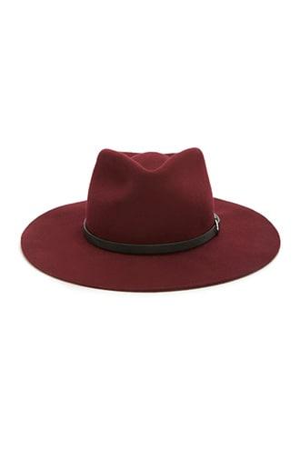 Forever 21 Wide Brim Fedora , Burgundy/black