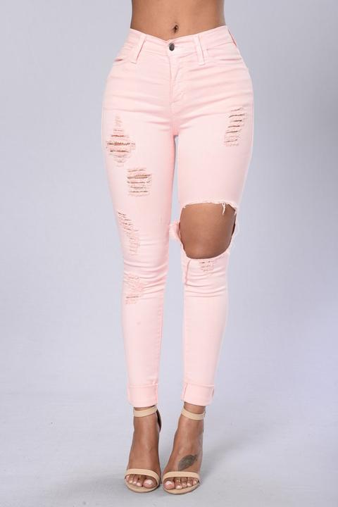 Glistening Jeans - Light Pink from Fashion Nova on 21 Buttons