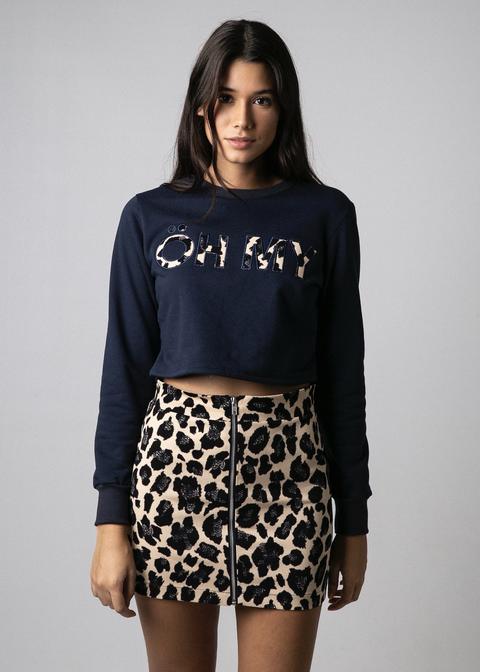 Giraffe Crop Sweatshirt