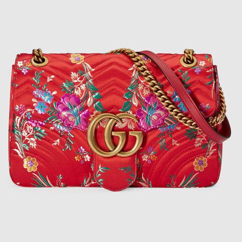 Borsa Gg Marmont Con Motivo Floreale Jacquard