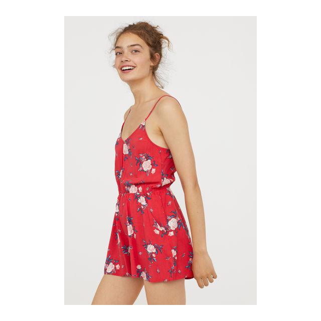 h&m red playsuit