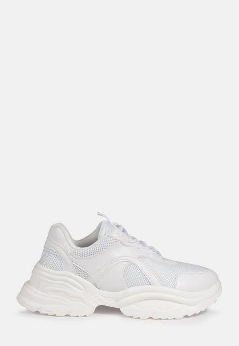 White Chunky Wave Trainers, White