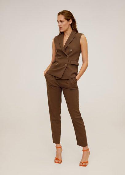 Pleated Crop Trousers