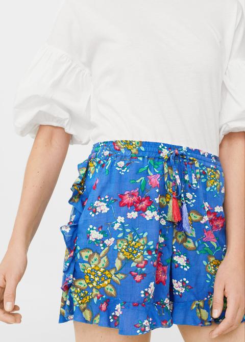 Short Floral Volantes