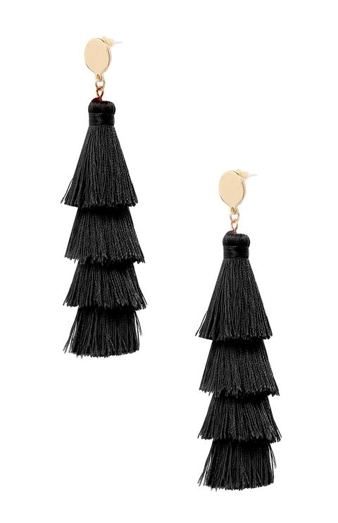 Black Tassel Earrings