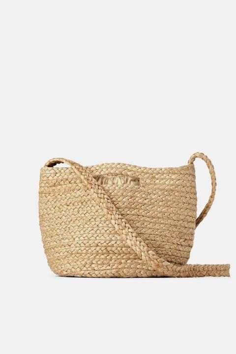 Zara natural tote online bag