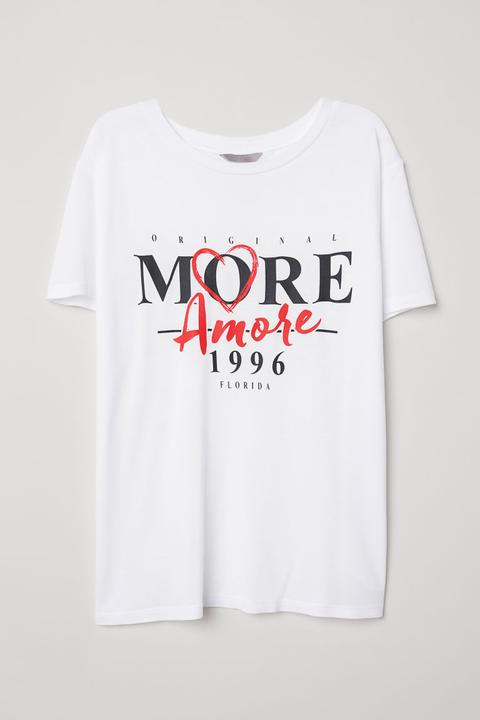 H & M - H & N+ Camiseta Con Motivo - Blanco
