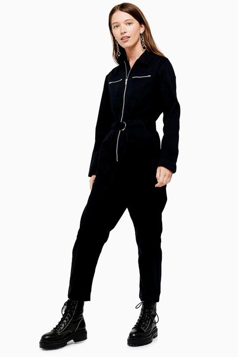 black utility boiler suit