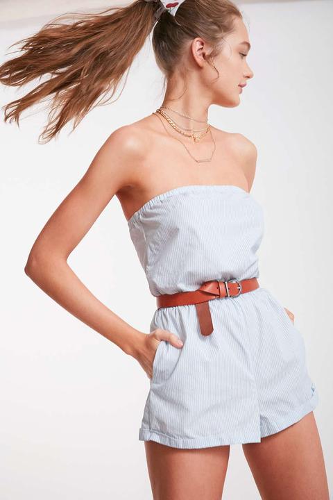 Kimchi Blue Palm Beach Strapless Playsuit