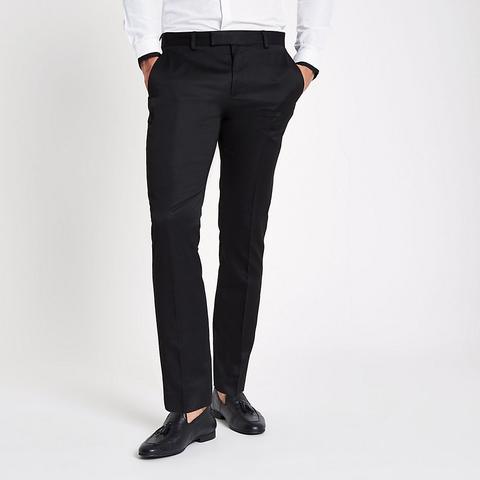 black satin skinny trousers