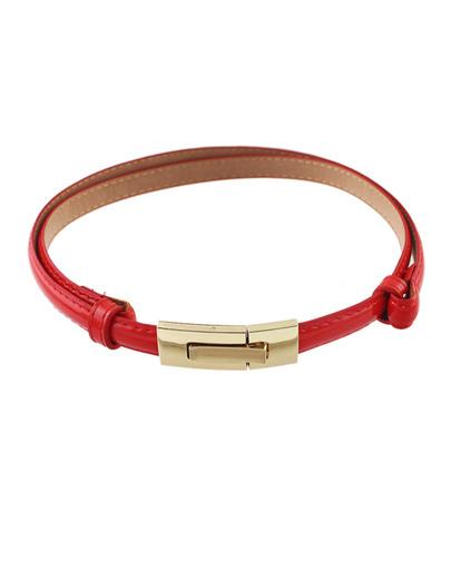 Cintura Stretta Pelle Pu - Rosso