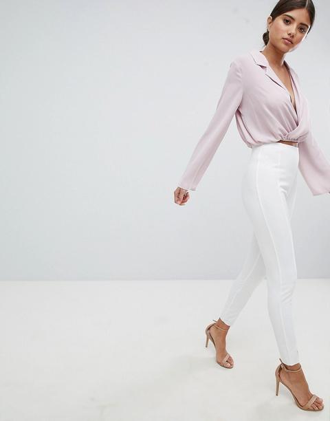 Missguided - Pantaloni A Sigaretta - Bianco