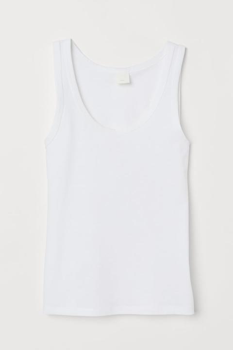 Cotton Vest Top - White
