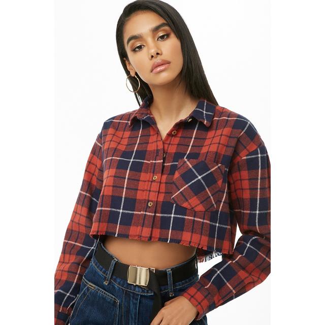 cropped flannel jacket