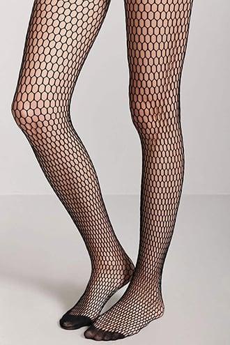 Forever 21 Circle Fishnet Tights Black