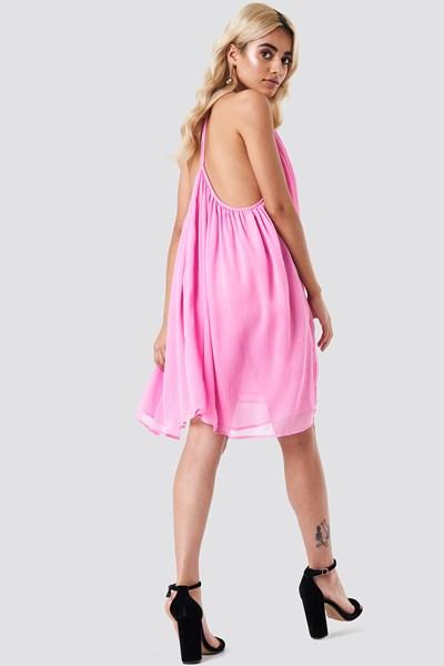 Na-kd Boho Thin Strap Chiffon Dress - Pink