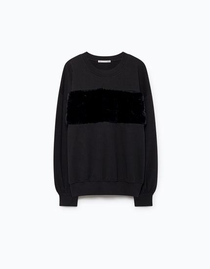 Sudadera Detalle Efecto Pelo