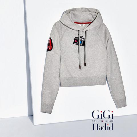 Sudadera Con Capucha Cropped De Algodón Gigi Hadid