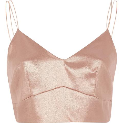 Light Pink Metallic Cami Bralet