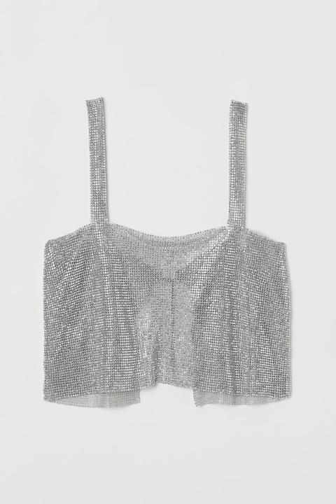 Top Con Strass - Plata