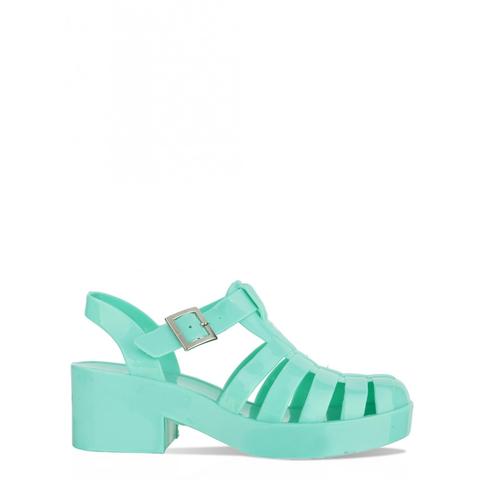 Jill Mint Block Heel Jellies