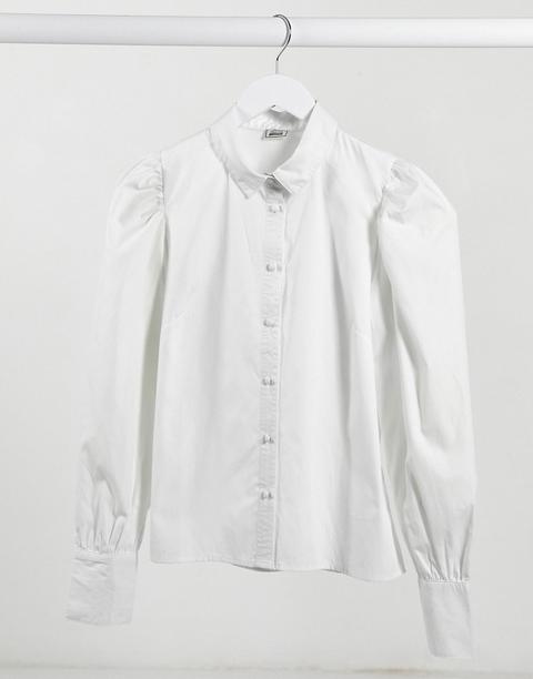 Camisa Blanca De Mangas Abullonadas De Pimkie-blanco