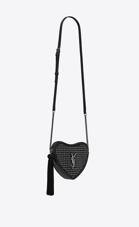 Monogram Mini Borsa Cuore Con Catena In Pelle Liscia Con Micro Occhielli