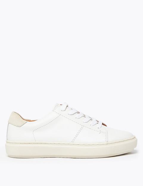 Leather Lace Up Trainers