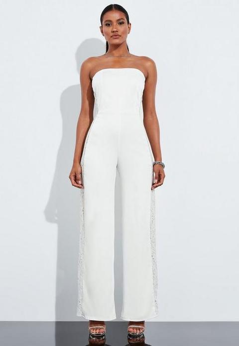 missguided white lace jumpsuit
