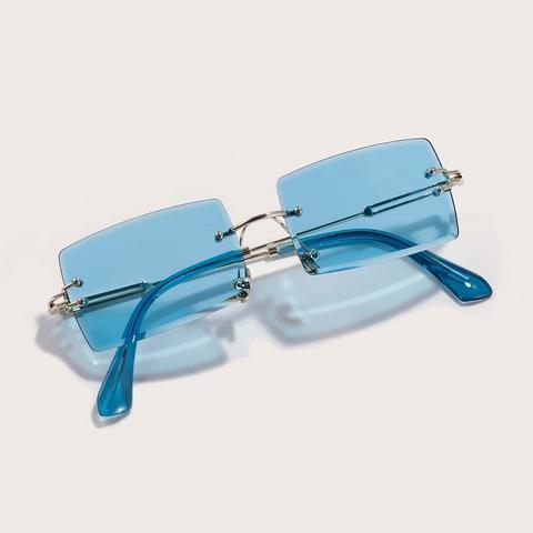 Rimless Rectangle Frame Sunglasses