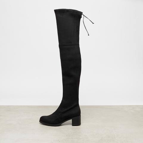 Overknee Boot Mid Heel Black