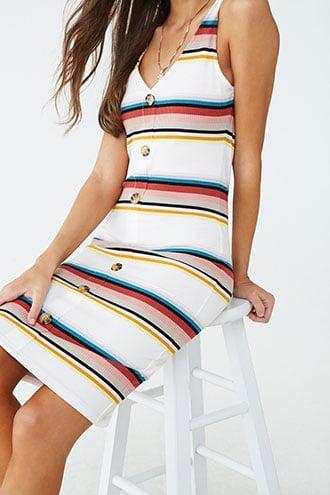 Forever 21 Sleeveless Colorblock Dress Cream/multi